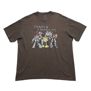 Transformers Graphic T-Shirt Mens XXL Brown Classic Cartoon Characters G1